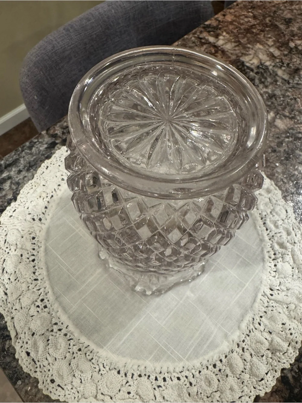Crystal Cut Glass Decorative Vase - Clear